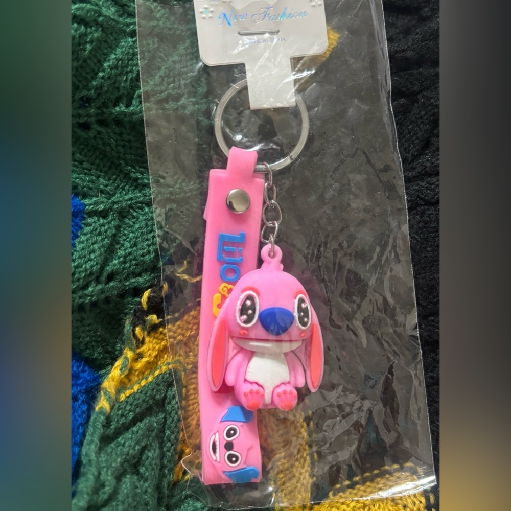 Pink Stitch Keychain